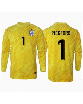Inghilterra Jordan Pickford #1 Portiere Maglia Gara Trasferta Repliche Europei 2024 Maniche Lunghe